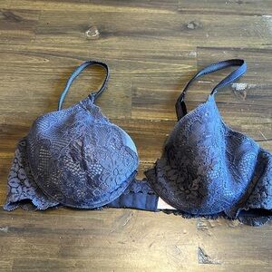 Victoria's Secret Angels IPEX Lace Bra Sexy Gray Demi Wired 36B
